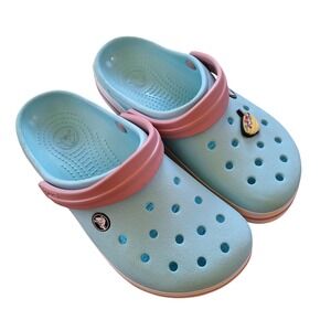 Crocs Crocband Womens Blue Pink Clogs Charm Cotton Candy 7
